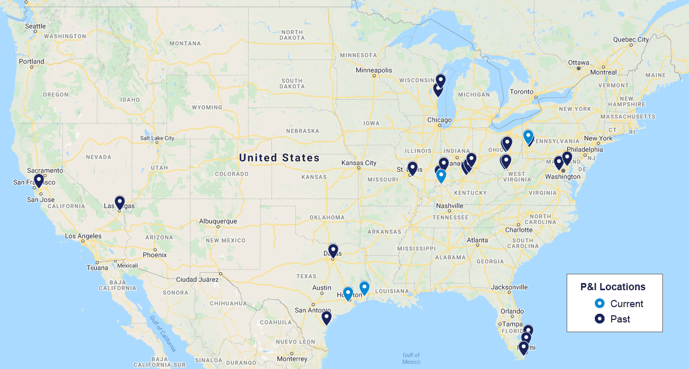 P&I Current & Past Locations