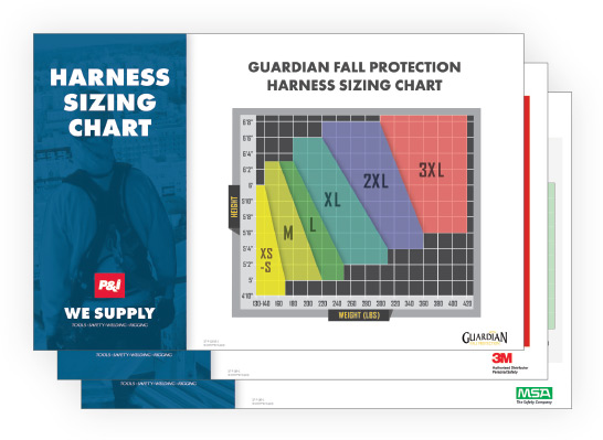 At Height Safety Promo Material - Harness Sizing Charts
